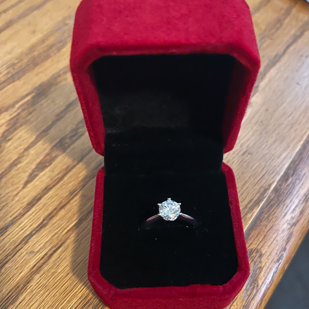 SOLD - 1CT D Color Moissanite Ring 925 Sterling Silver Women GRA Certificate